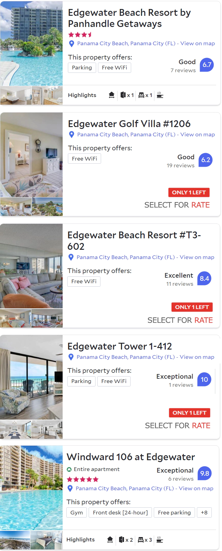 The Edgewater Resort Panama City Beach Florida